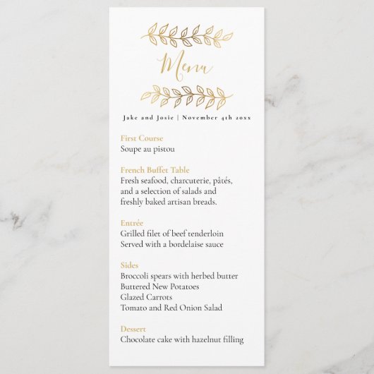 goudeffect verlaat het trouwlijstmenu menu (Voorkant)