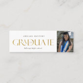 goudelegant script afstuderen naamkaart mini visitekaartje (Voorkant)