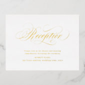 Goudelegante klassieke calligrafie bruiloft recept folie uitnodiging briefkaart (Voorkant)