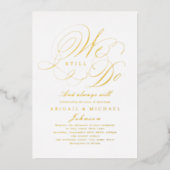 Goudelegante klassieke kalligrafie DIE WE NOG STEE Folie Uitnodiging (Voorkant)