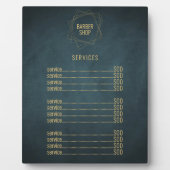 Goudelegante lijst van prijzen in de Barberwinkel Fotoplaat (Voorkant)