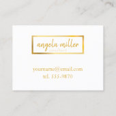 Goudelegante moderne, gepersonaliseerde zakelijke  visitekaartje (Achterkant)