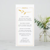 Goudelegante tak. Chic modern Wedding Menu (Staand voorkant)