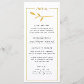 Goudelegante tak. Chic modern Wedding Menu (Voorkant)