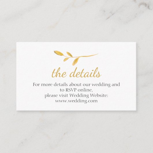 Goudelegante tak. Informatie over de website van C Informatiekaartje (Voorkant)