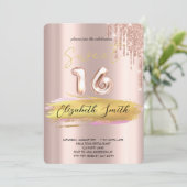 Goudelegantie, goudzoete zestien rozen Invitat Kaart (Staand voorkant)