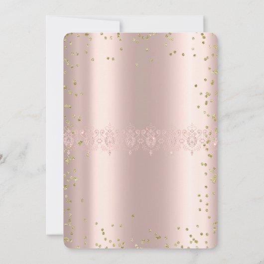 Goudelegantie, goudzoete zestien rozen Invitat Kaart (Achterkant)