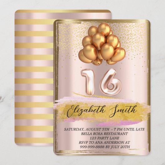 goudelegantie, zestien roos goudzoete goud kaart (Voorkant / Achterkant)