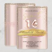 goudelegantie, zestien roos goudzoete goud kaart (Voorkant / Achterkant)