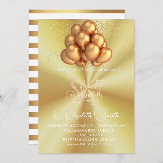 Goudelegantie, zestien zoete uitnodigingen (Voorkant / Achterkant)