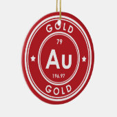 Goudelement rood keramisch Ornament (Rechts)