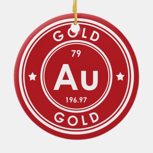 Goudelement rood keramisch Ornament (Achterkant)