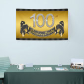 Gouden 100ste verjaardagsfeestje spandoek (Beurs)