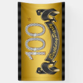 Gouden 100ste verjaardagsfeestje spandoek (Verticaal)