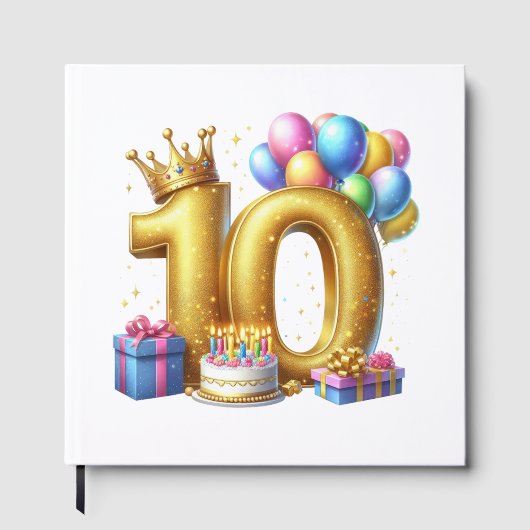 Gouden 10e verjaardag gastenboek (Voorkant)
