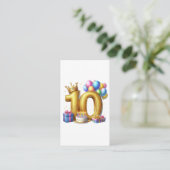 Gouden 10e verjaardag informatiekaartje (Staand voorkant)