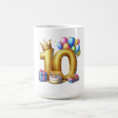 Gouden 10e verjaardag koffiemok (Center)
