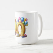 Gouden 10e verjaardag koffiemok (Voorkant rechts)