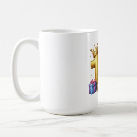 Gouden 10e verjaardag koffiemok (Links)