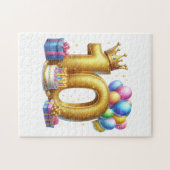 Gouden 10e verjaardag legpuzzel (Horizontaal)