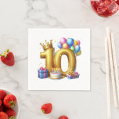 Gouden 10e verjaardag servet (Insitu)