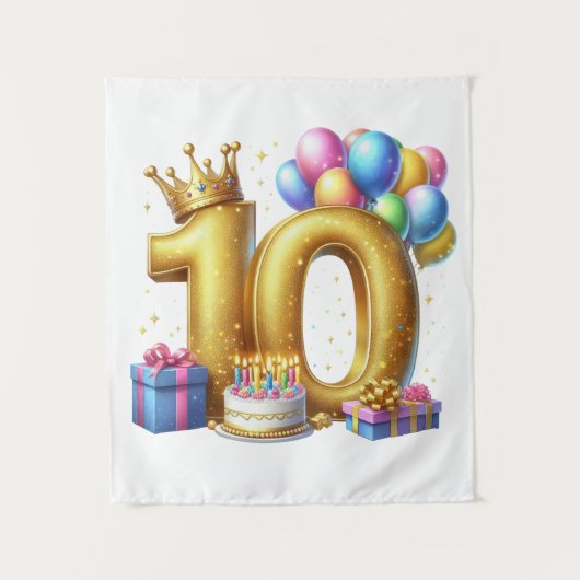 Gouden 10e verjaardag wandkleed (Voorkant)