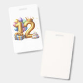 Gouden 12e verjaardag badge (Voor- en achterkant)