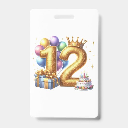 Gouden 12e verjaardag badge (Voorzijde)