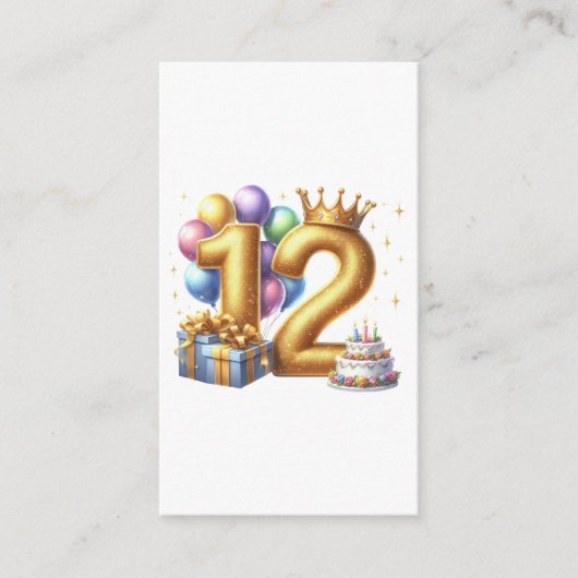 Gouden 12e verjaardag informatiekaartje (Voorkant)