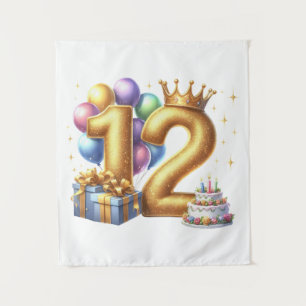 Gouden 12e verjaardag wandkleed