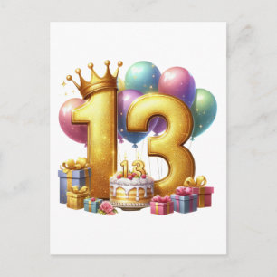 Gouden 13e verjaardag aankondigingskaart