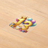 Gouden 13e verjaardag acryl uitnodigingen (Laagn)
