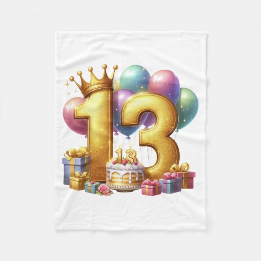 Gouden 13e verjaardag fleece deken (Voorkant)
