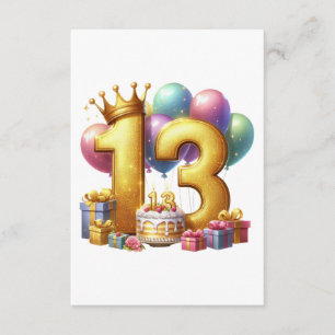 Gouden 13e verjaardag informatiekaartje