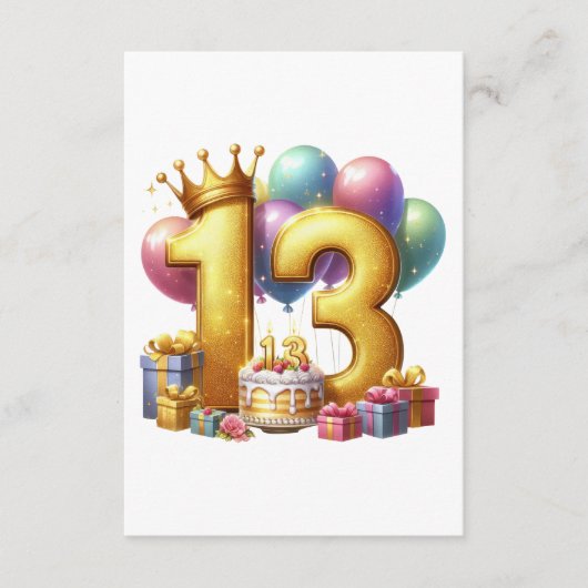 Gouden 13e verjaardag informatiekaartje (Voorkant)