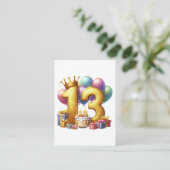 Gouden 13e verjaardag informatiekaartje (Staand voorkant)