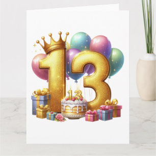 Gouden 13e verjaardag kaart