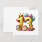 Gouden 13e verjaardag kaart (Voorkant / Achterkant)