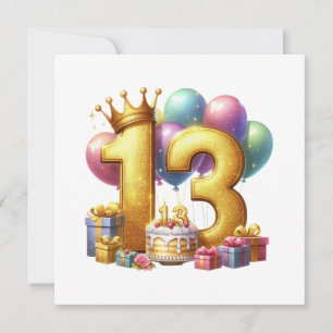 Gouden 13e verjaardag kaart