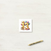 Gouden 13e verjaardag post-it® notes (Op bureau)