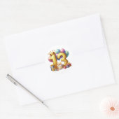 Gouden 13e verjaardag ronde sticker (Envelop)