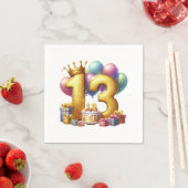 Gouden 13e verjaardag servet (Insitu)
