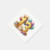 Gouden 13e verjaardag servet (Hoek)
