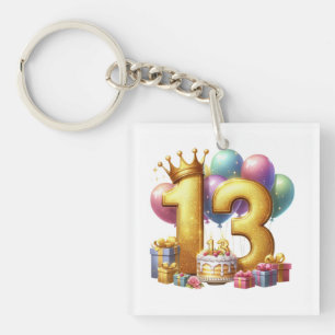 Gouden 13e verjaardag sleutelhanger
