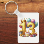 Gouden 13e verjaardag sleutelhanger (Voorkant)