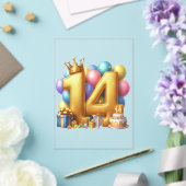 Gouden 14e verjaardag acryl uitnodigingen (Insitu (Huwelijk))