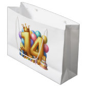 Gouden 14e verjaardag groot cadeauzakje (Voorkant Gekanteld)