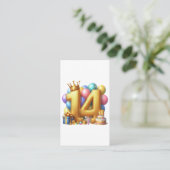 Gouden 14e verjaardag informatiekaartje (Staand voorkant)