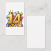 Gouden 14e verjaardag informatiekaartje (Voorkant / Achterkant)
