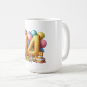 Gouden 14e verjaardag koffiemok (Voorkant rechts)